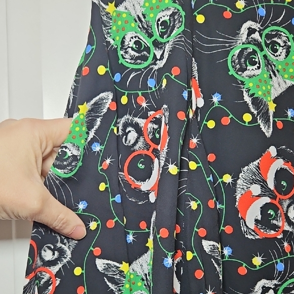 Modcloth Stay Sassy Holiday Kitties Skirt - Picture 3 of 14